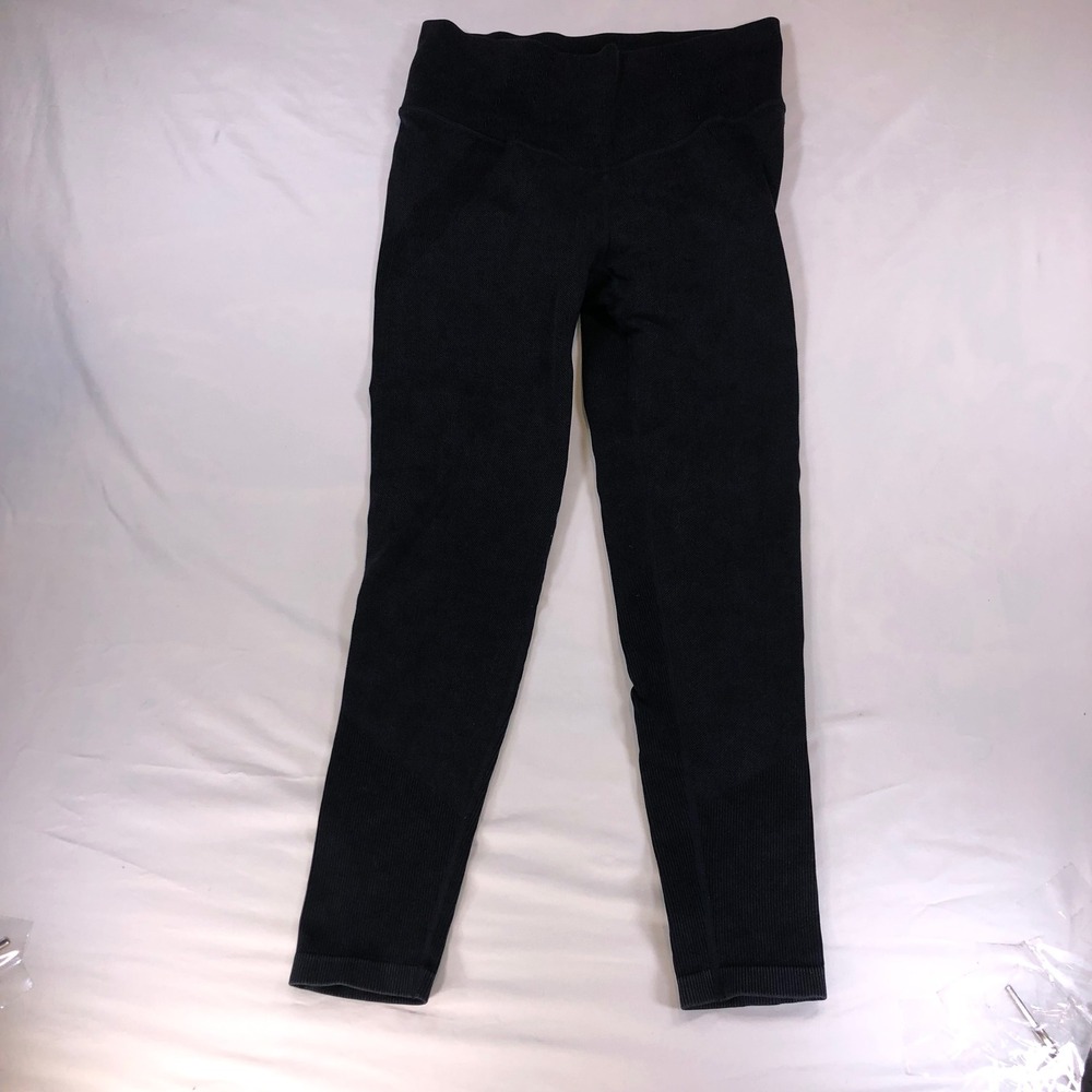 JoyLab Womens High-Waisted Seamless Ribbed Leggings Black Medium Yoga Tights